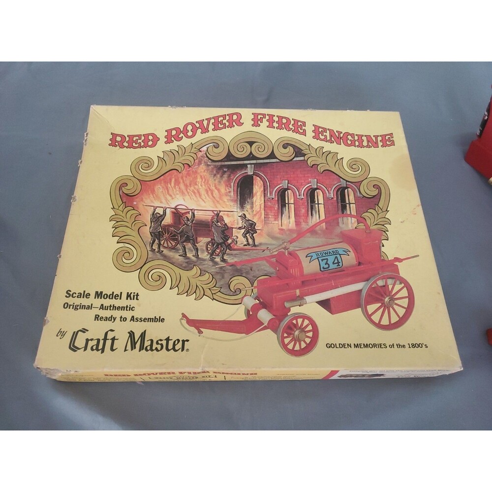 Craft Master RED ROVER FIRE ENGINE Vintage Wooden Model Kit Read